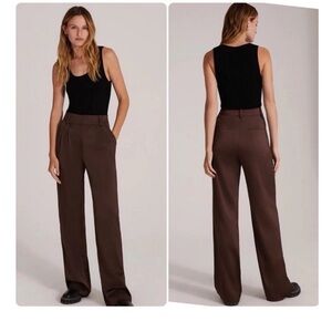 Favorite Daughter The Low Favorite Satin Pants Coffee Brown Wide Leg Pants